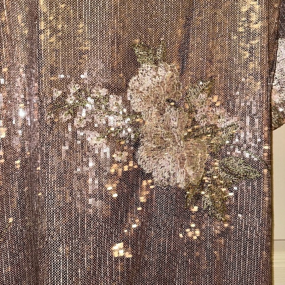 Arula women’s metallic sequin floral embroidered mini dress party formal NWT - Picture 2 of 9